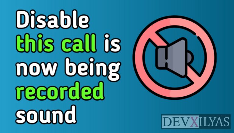 How To Disable This Call Is Now Being Recorded